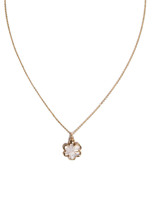 Dainty Mother of Pearl Flower Necklace