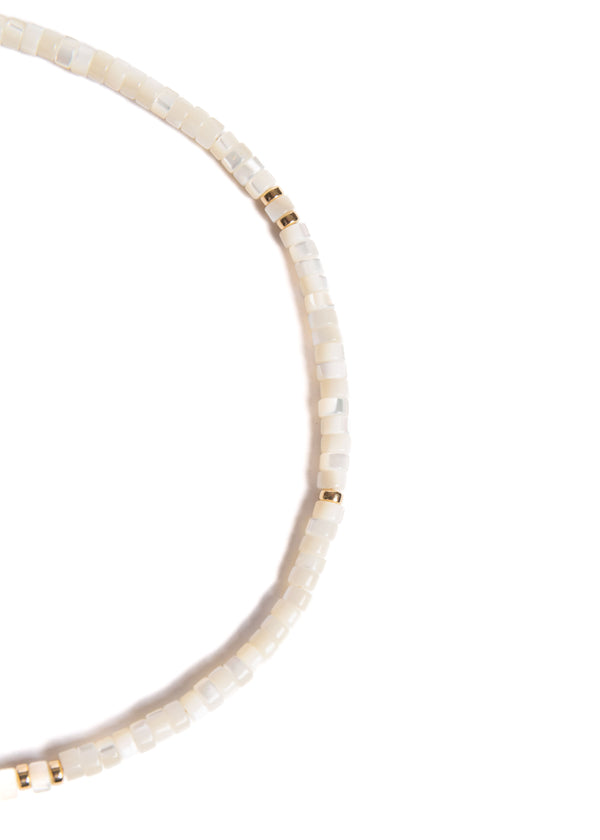 Mother of Pearl with Gold Beads Choker