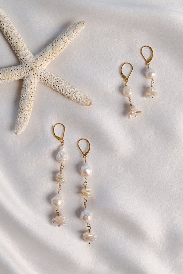 Short Baroque and Freshwater Pearls Earrings