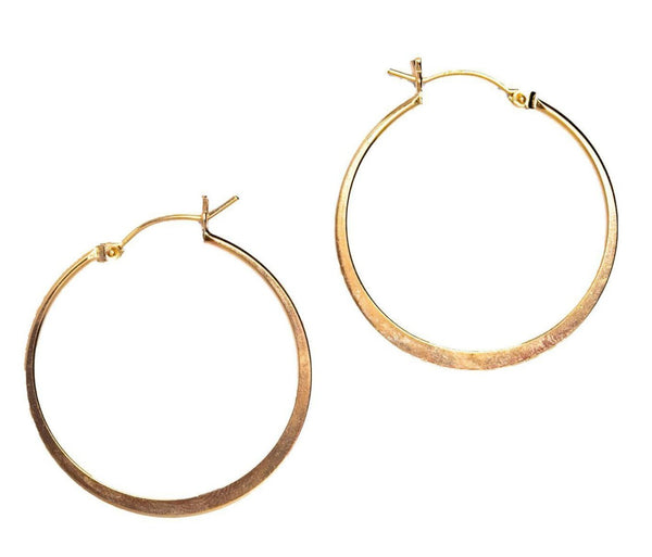 Large Flat Gold Hoops