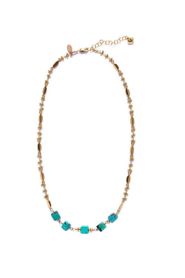 Cubed Turquoise Necklace