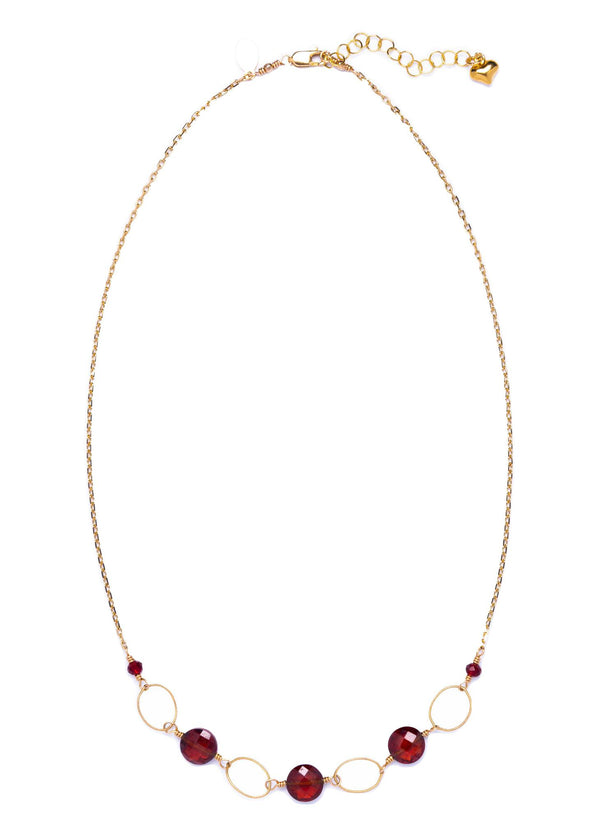 Garnet Quartz & Crystal Necklace