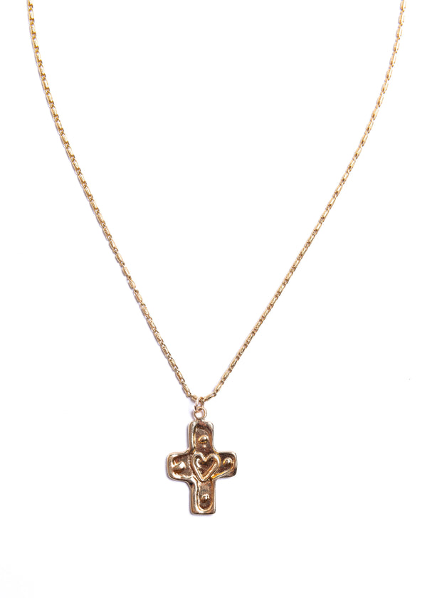 Cross with Heart Necklace