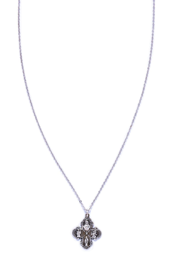 Four-Way Sterling Silver Cross Necklace