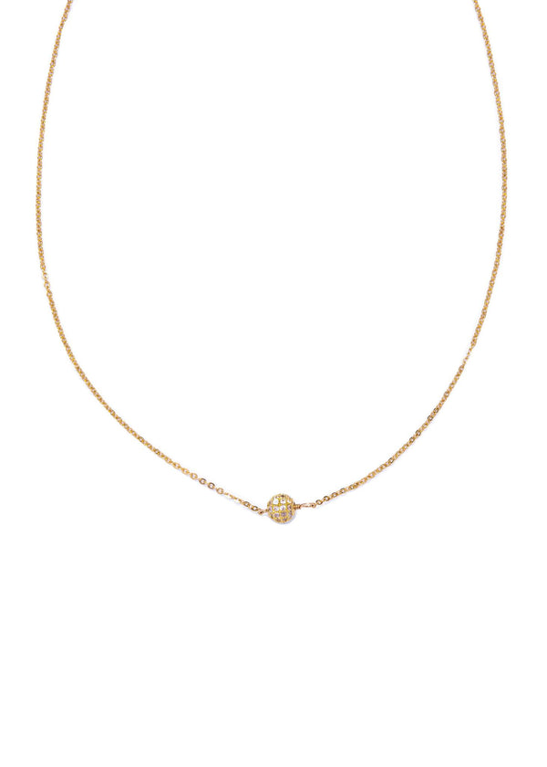 Gold CZ Ball Necklace