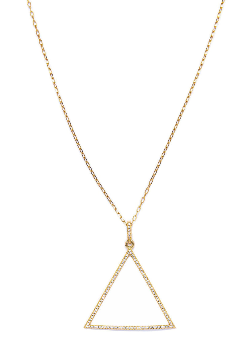 Long CZ Triangle Necklace