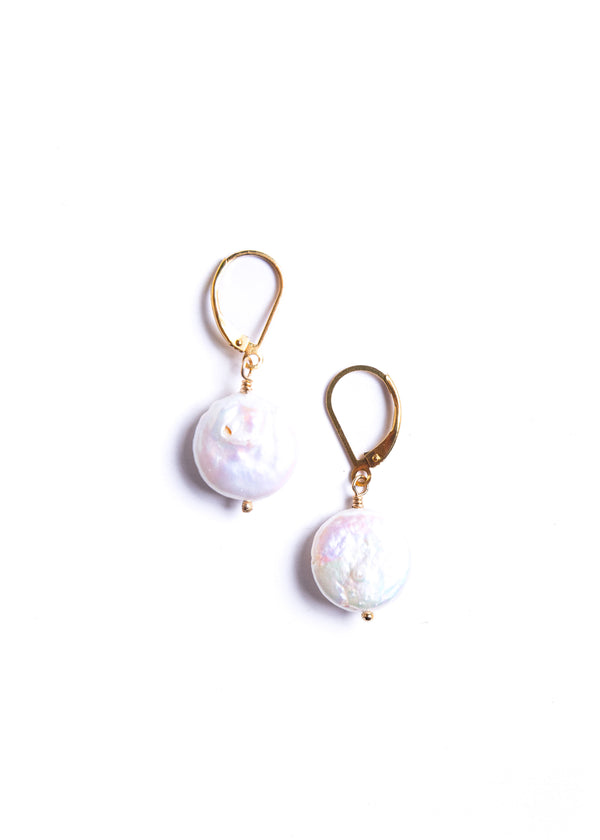 Round Keshi Pearl Earrings