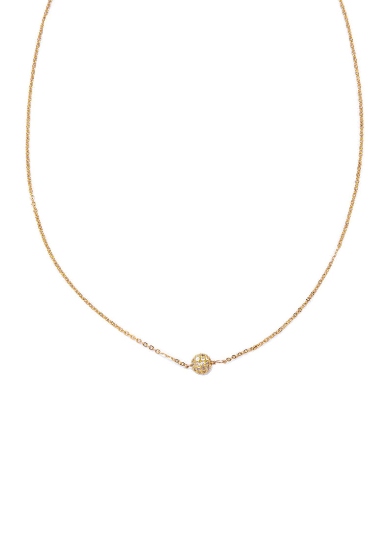 Gold CZ Ball Necklace