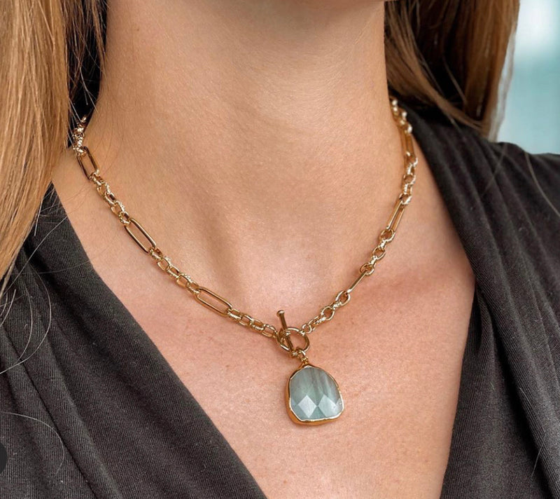 Demi Chain with Aquamarine Necklace