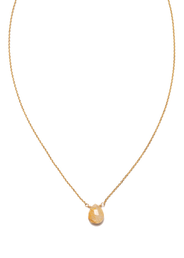 Teardrop Rutilated Quartz Necklace