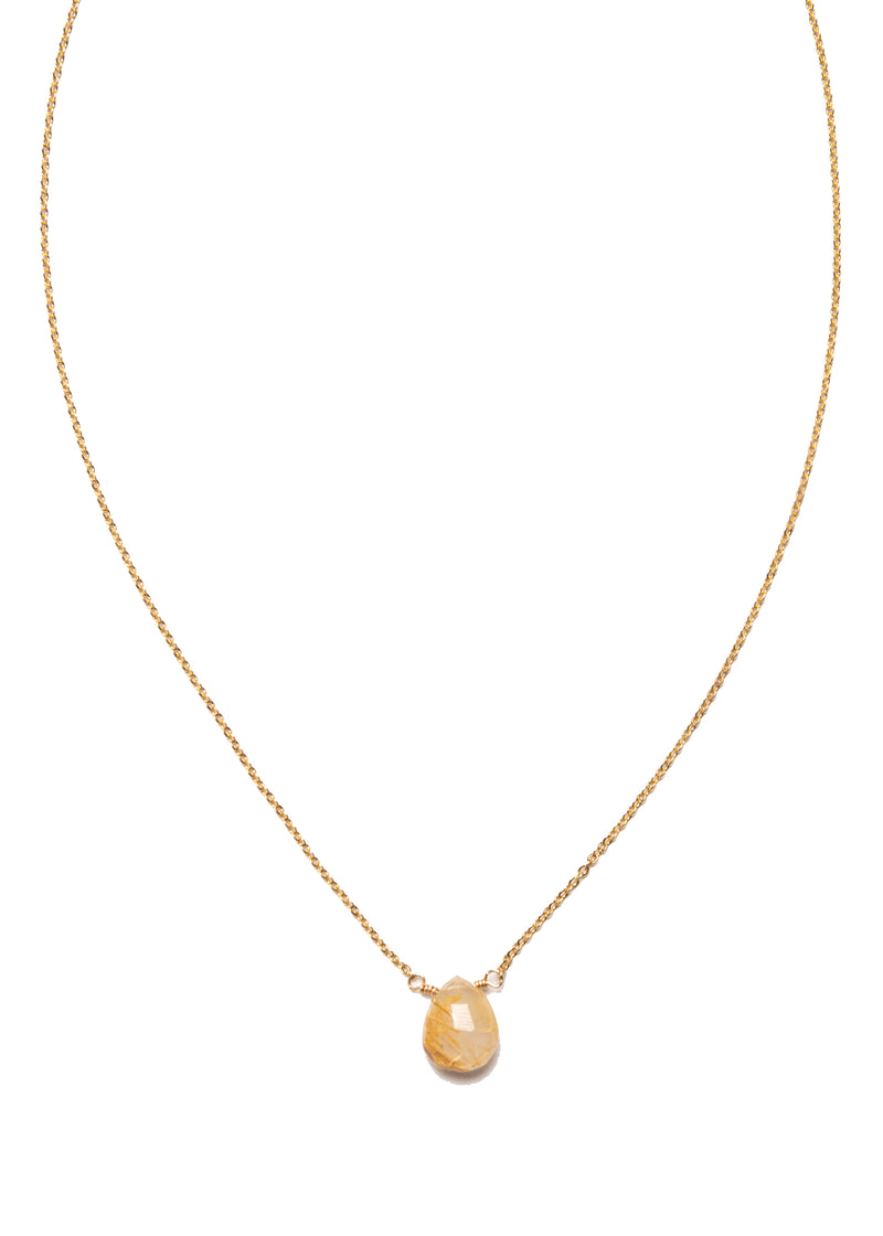 Teardrop Rutilated Quartz Necklace